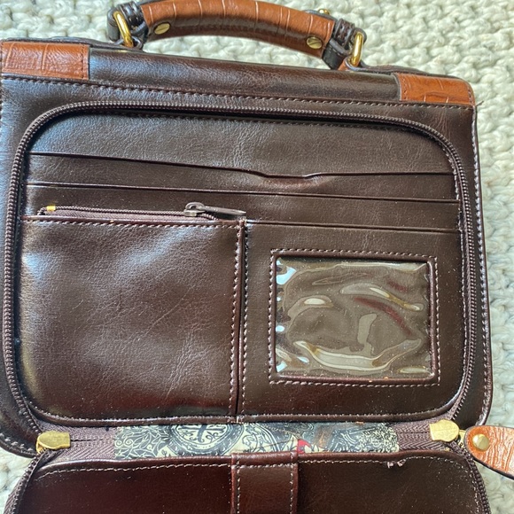 Vintage Belle Rose Leather Small Briefcase Purse - Picture 12 of 17